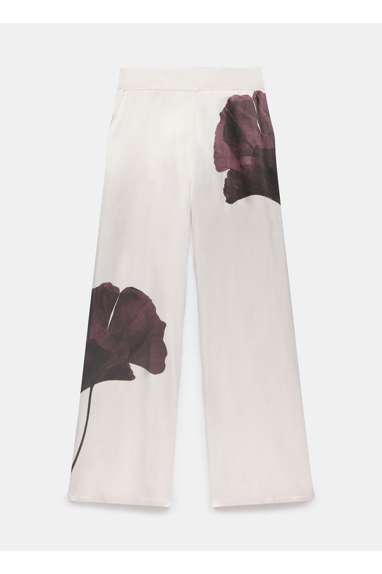 Floral Print Satin Trouser, Alternate, color, Burgundy