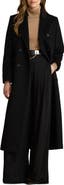 Lauren Ralph Lauren Double Breasted Longline Wool Blend Coat