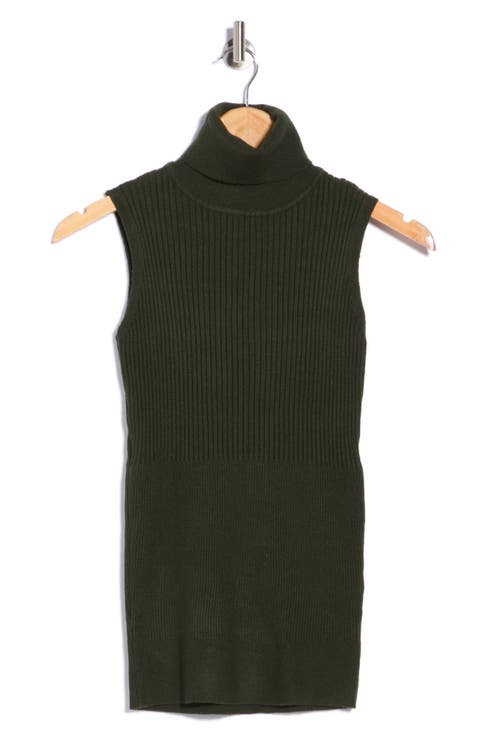 Sleeveless Ribbed Turtle Neck