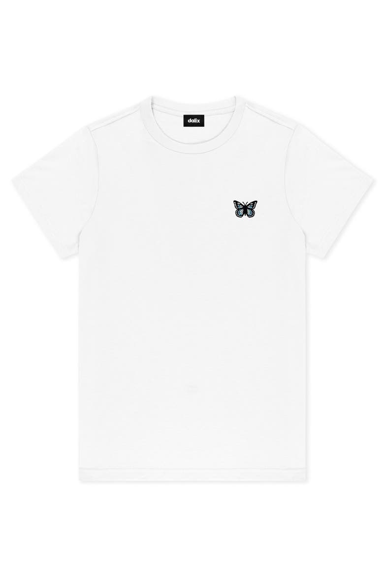 Butterfly Short Sleeve Classic Cotton Tee, Main, color, White