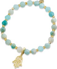 SAVVY CIE JEWELS Beaded Stretch Pendant Bracelet