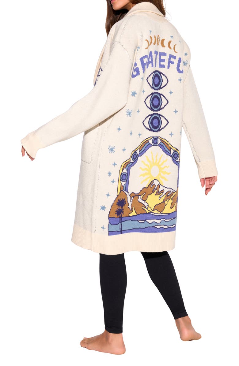 Spiritual Gangster Grateful Sky Estelle Cardigan, Alternate, color, Winter White