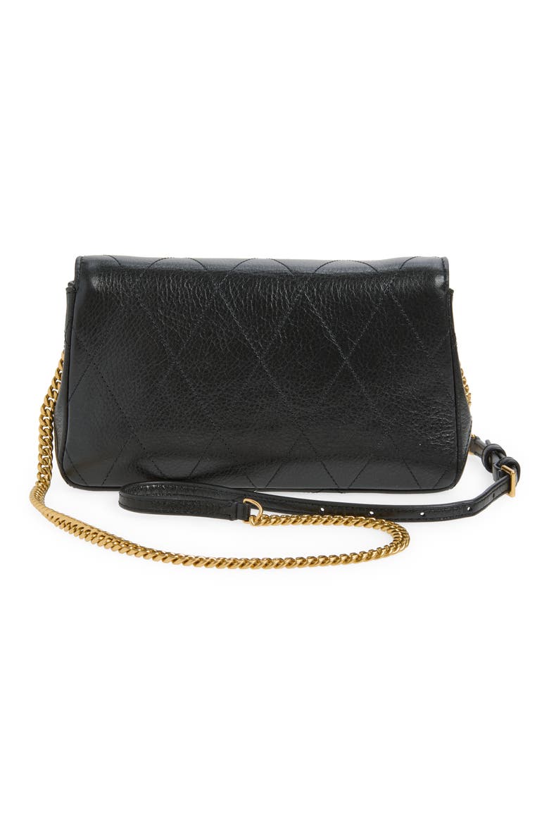 Charlie Quilted Leather Wallet on a Chain, Alternate, color, BLACK