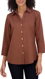 Foxcroft Mary Button-Up Blouse