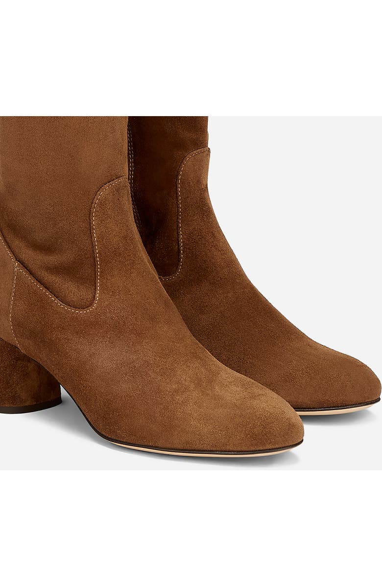 AGL Lorette Water Resistant Velour Boot with Heel, Alternate, color, Cognac