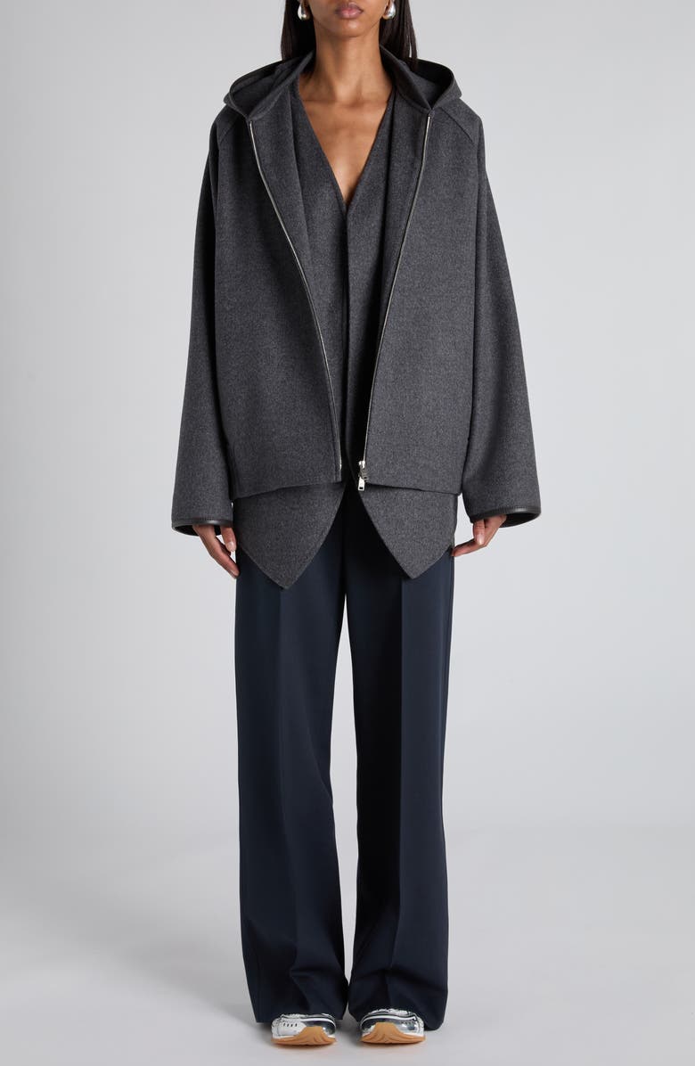 Bottega Veneta Double Face Wool Hooded Jacket, Alternate, color, 