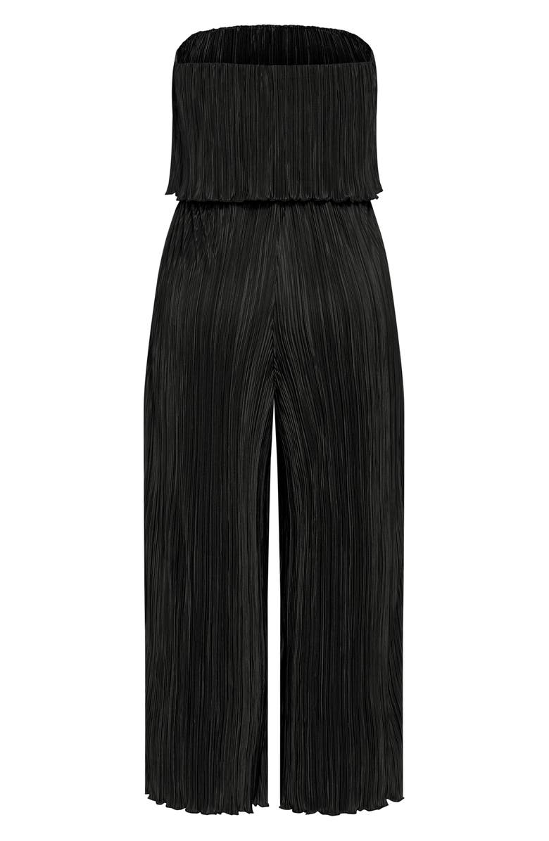 City Chic Hailee Strapless Plissé Jumpsuit, Alternate, color,