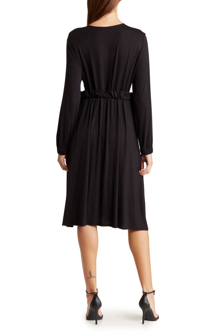 Stretch Modal Long Sleeve Dress, Alternate, color, BLACK