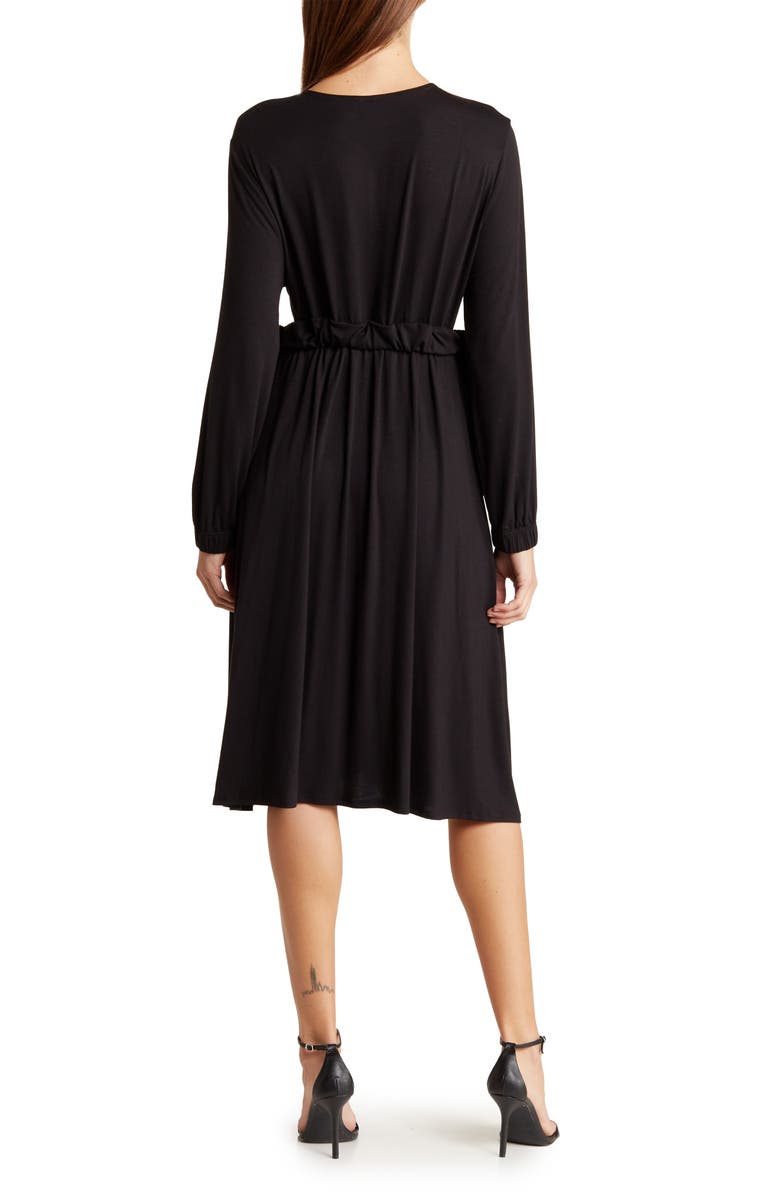 GO COUTURE Stretch Modal Long Sleeve Dress, Alternate, color, Black
