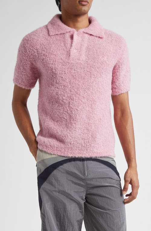 Erl Gender Inclusive Alpaca Blend Polo Sweater In Pink
