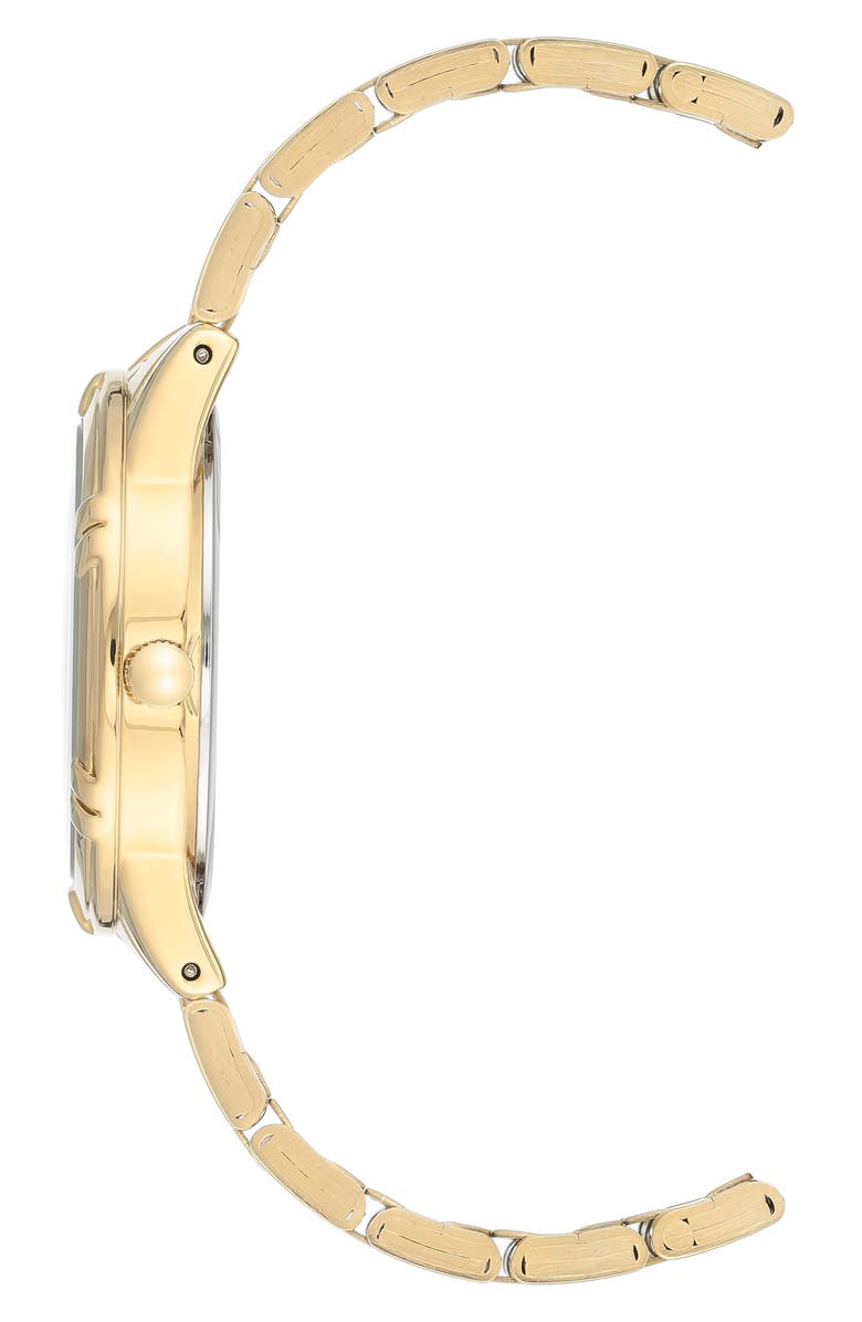 Anne Klein Considered Solar Bracelet Watch, 34mm, Alternate, color, Black Mother Of Pearl Dial