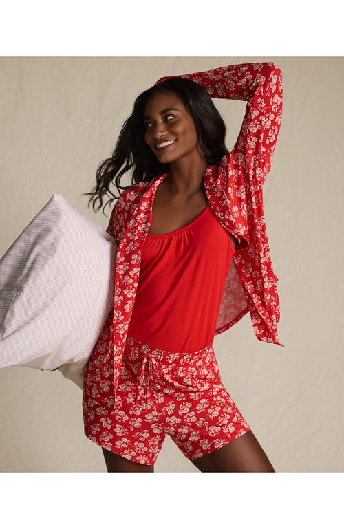Lands' End Cooling 3 Piece Pajama Set In Red