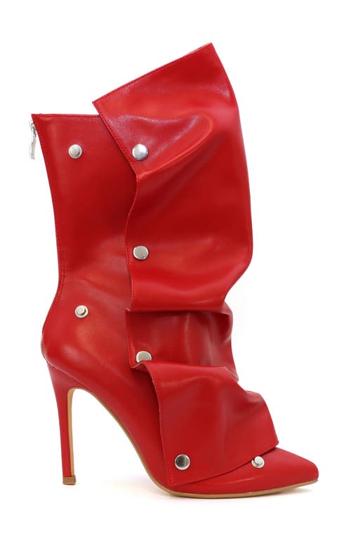 Yoki Slouch Foldover Boot In Animal Print