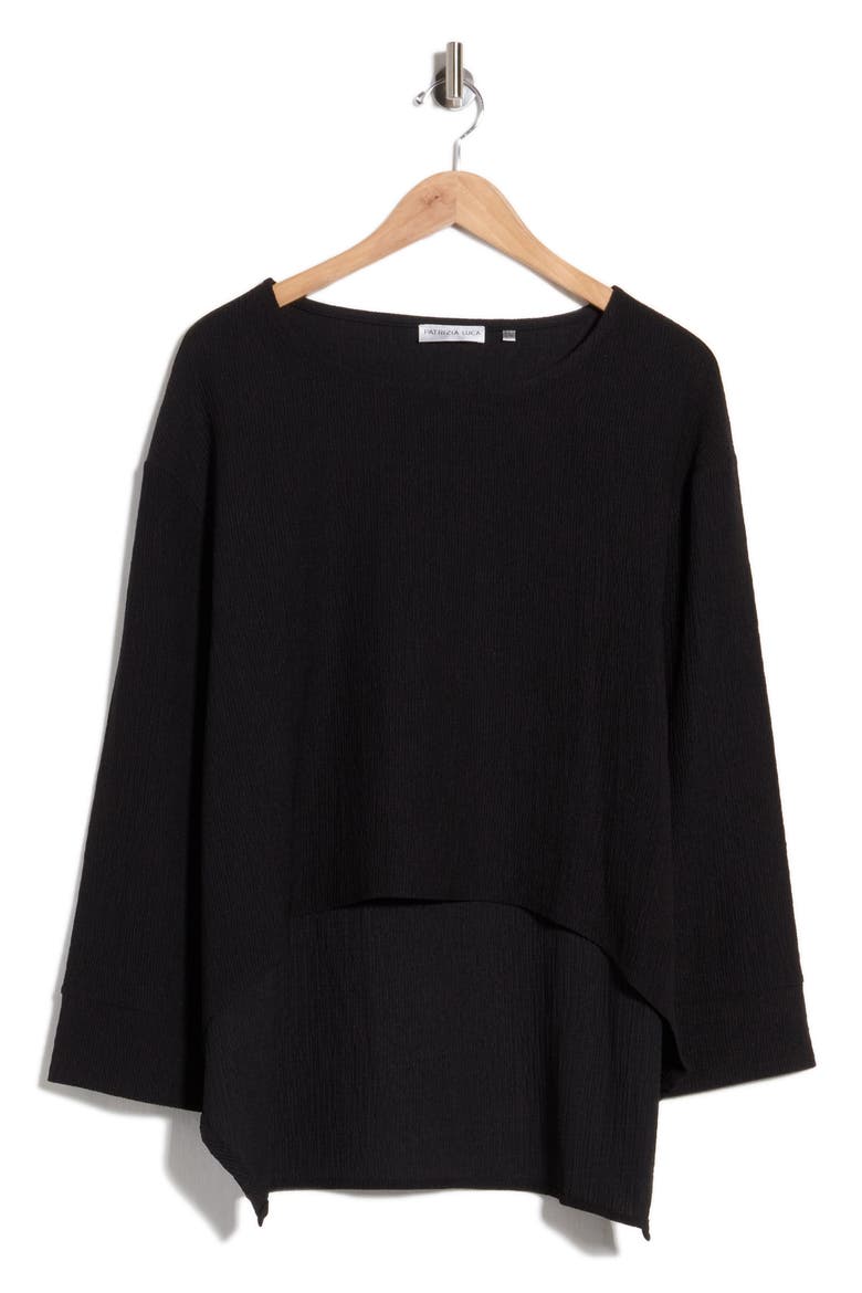 Oversized High-Low Top, Alternate, color, BLACK