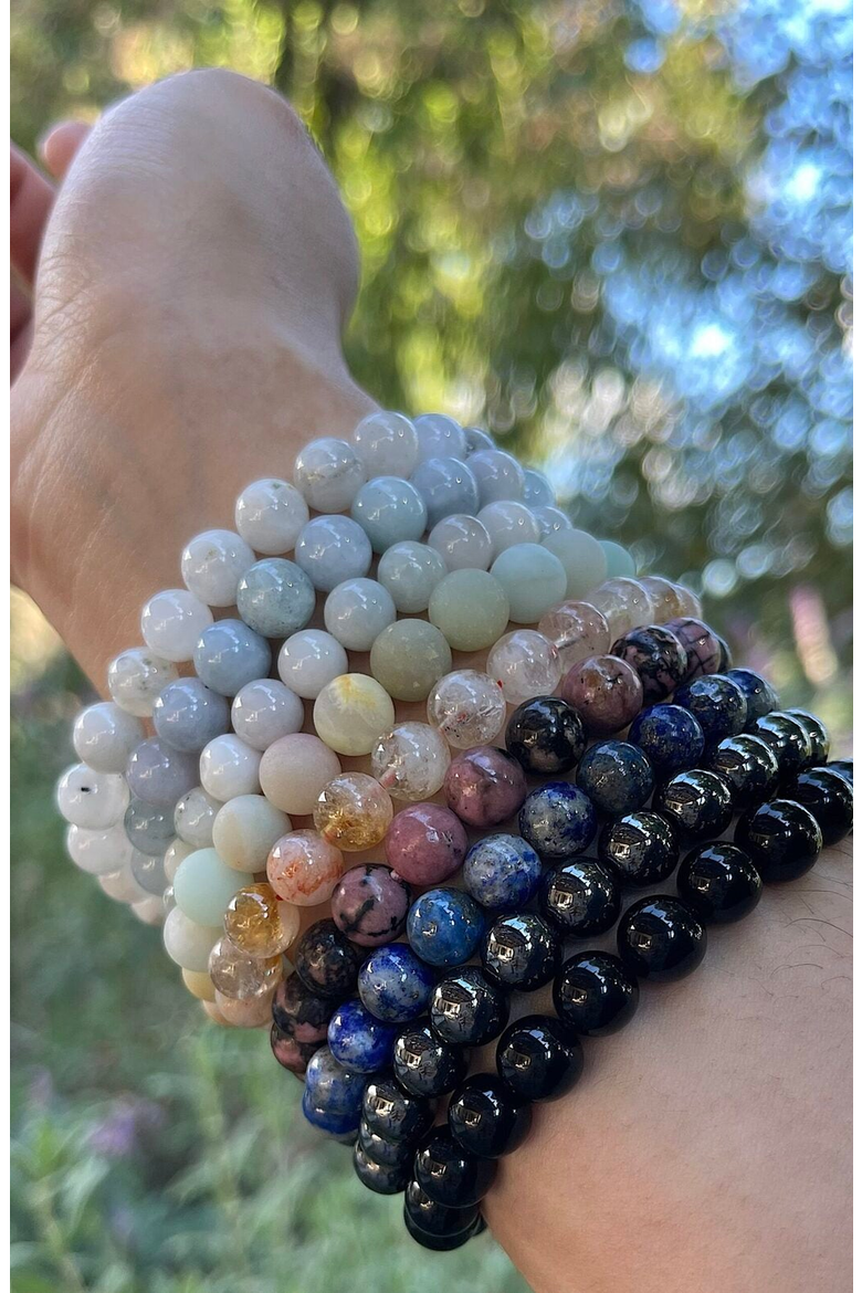 Crystal Healing Beaded Bracelet, Alternate, color, Rhodonite