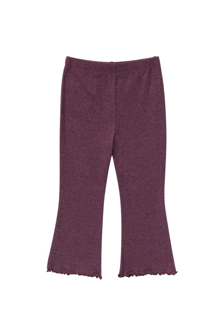 Ruffle Collar Top and Flare Pant Set, Alternate, color, Plum