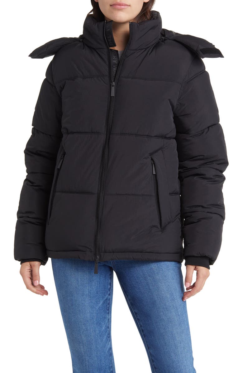 The Very Warm Hooded Water Resistant 500 Fill Power Down Recycled Nylon Puffer Jacket, Main, color, 