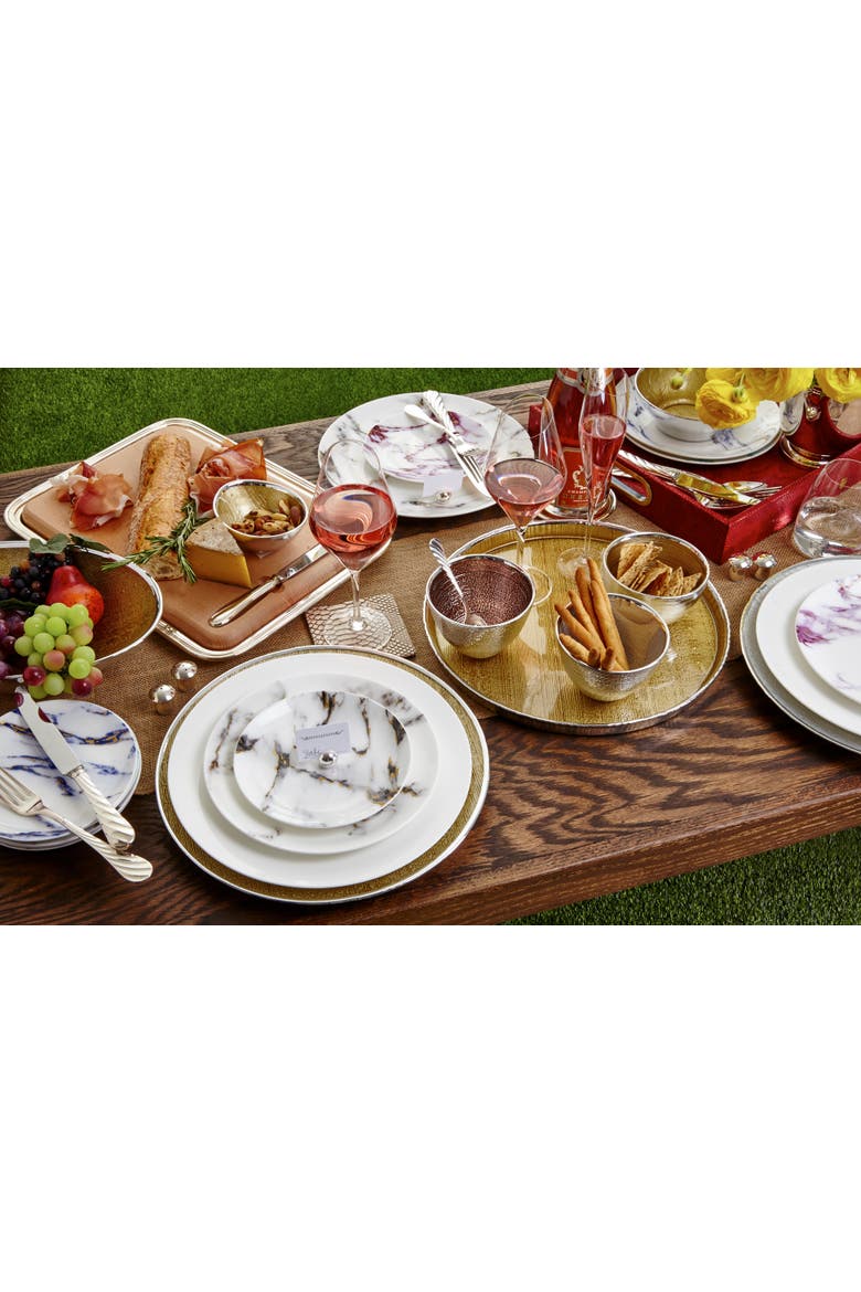 Marble Venice Fog Seder Plate / Appetizer Set, Alternate, color, White