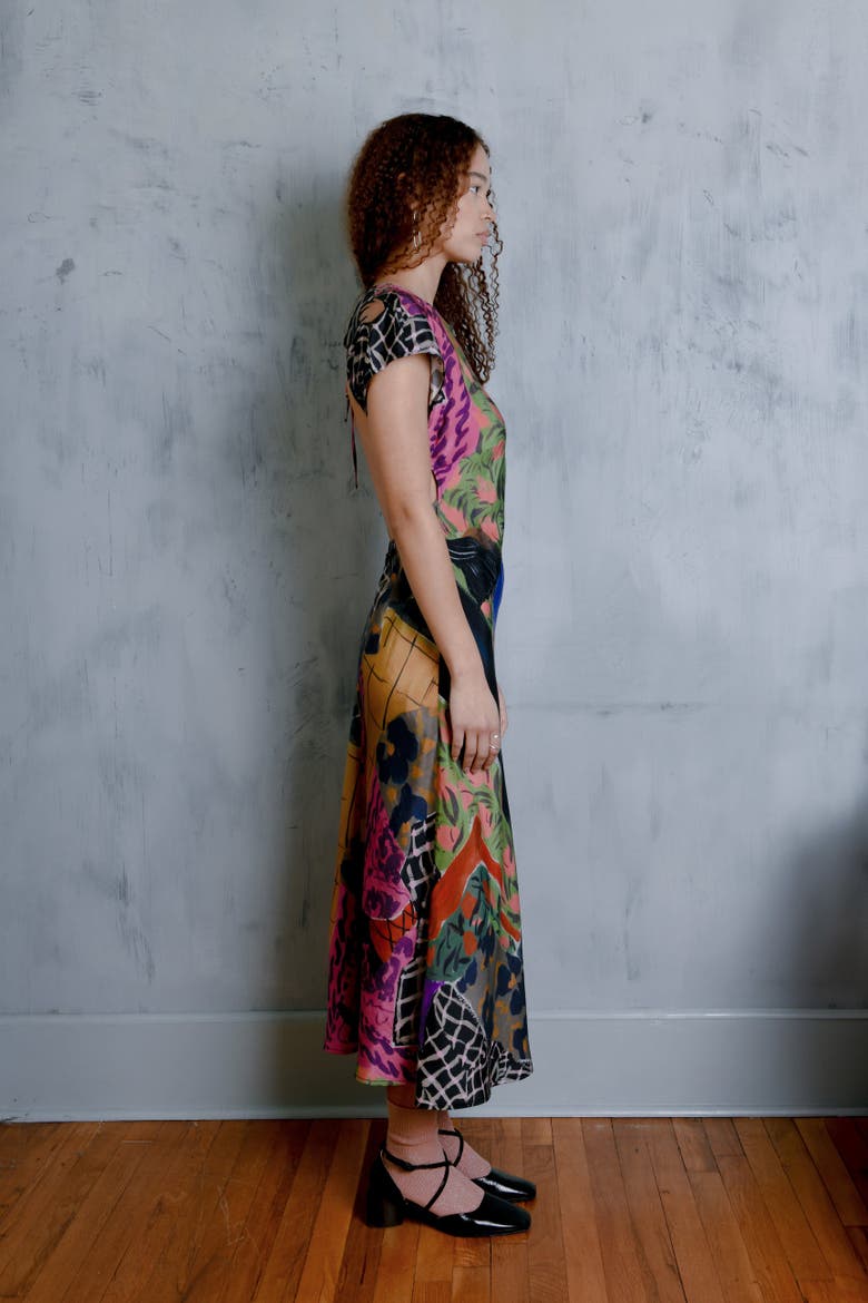 Cappella Open Back Midi Dress, Alternate, color, Chambers
