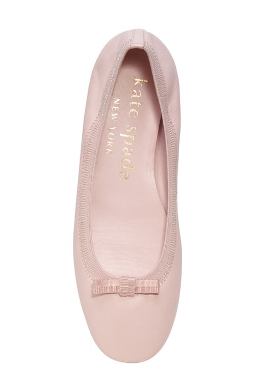 Kate Spade Claudette Leather Bow Ballerina Flats In Pink