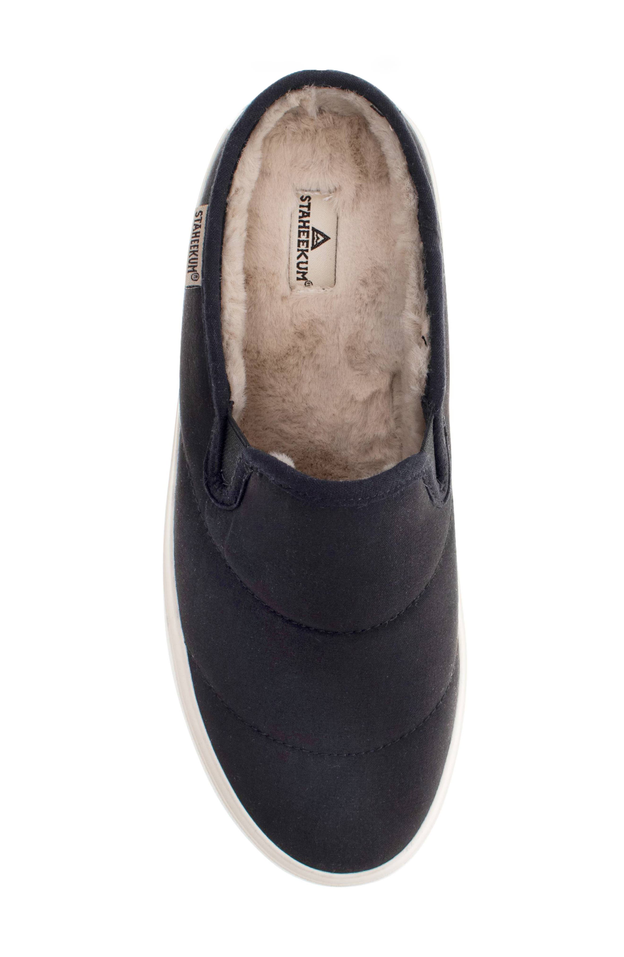Everyday Quilted Faux Fur Lined Mule, Alternate, color, BLACK