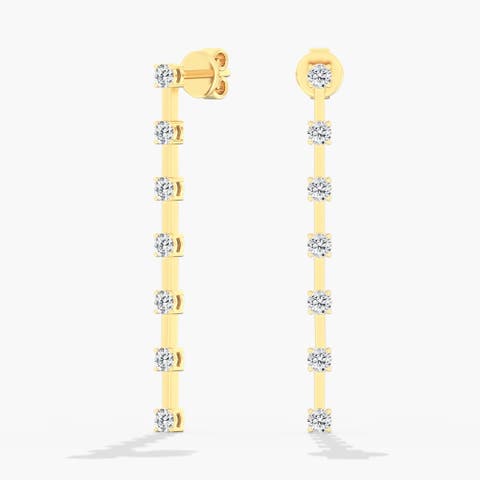 Small Orbit Drop Lab Diamond in 14K Gold