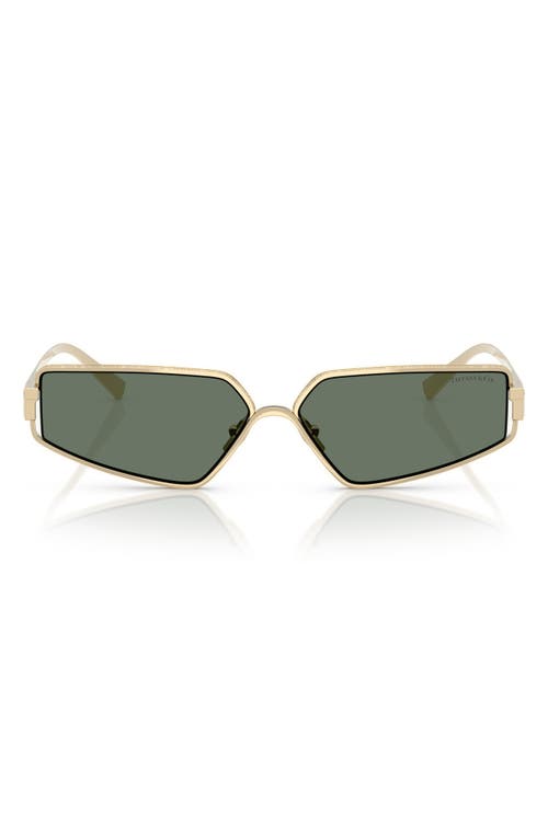 Tiffany & Co . 60mm Irregular Rectangular Sunglasses In Gold