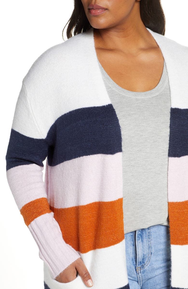 Caslon<sup>®</sup> Stripe Cardigan, Alternate, color,