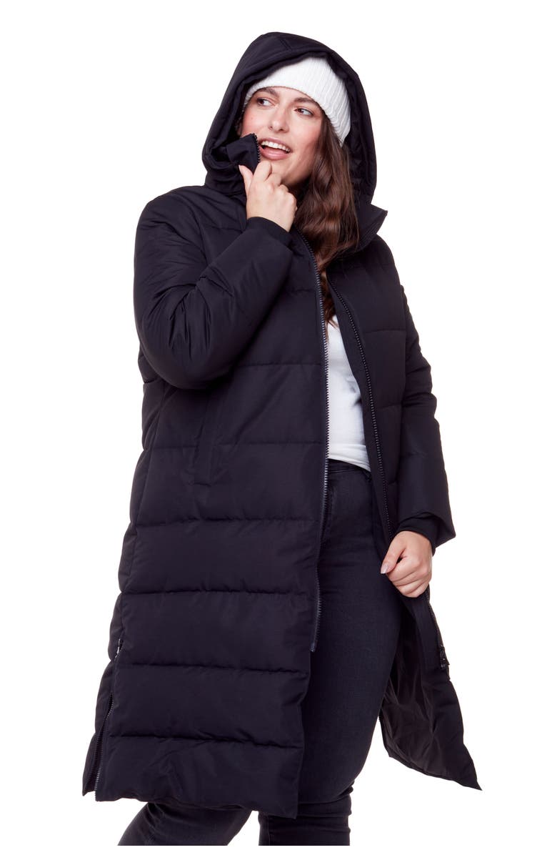 Alpine North KLUANE PLUS SIZE - Vegan Down Ultra Long Winter Parka, Main, color, Black