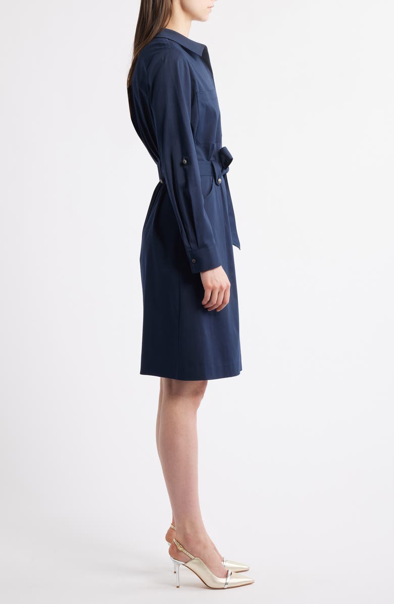 KOBI HALPERIN Long Sleeve Cotton Blend Shirtdress, Alternate, color, Indigo