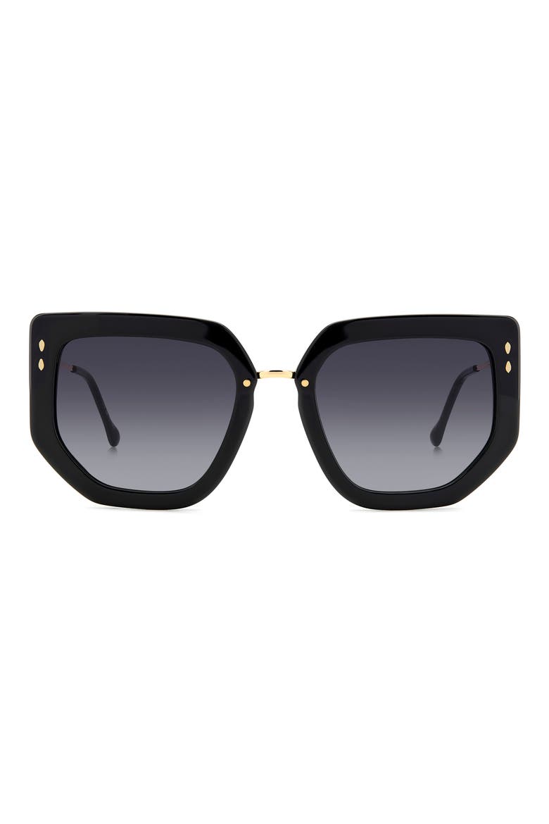 55mm Gradient Cat Eye Sunglasses, Main, color, BLACK GOLD/ GREY SHADED