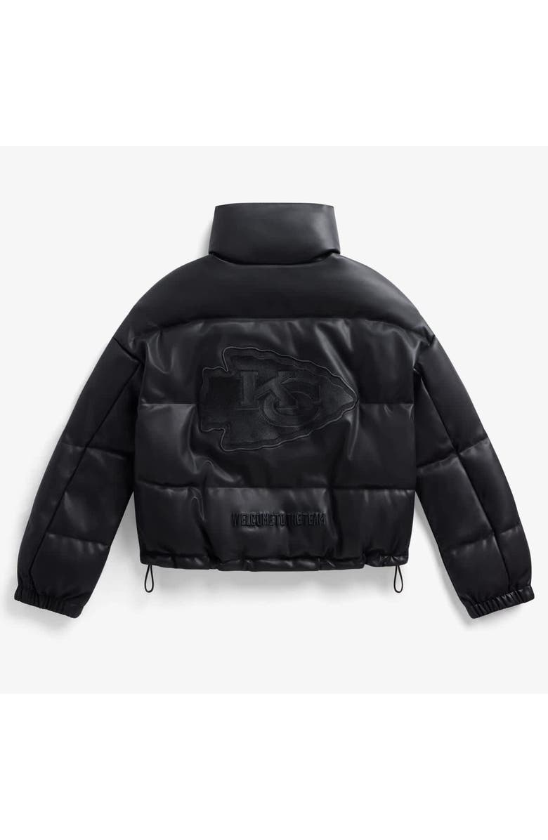 Off Season Women's  Black Kansas City Chiefs Faux Leather Puffer Jacket, Alternate, color, Black