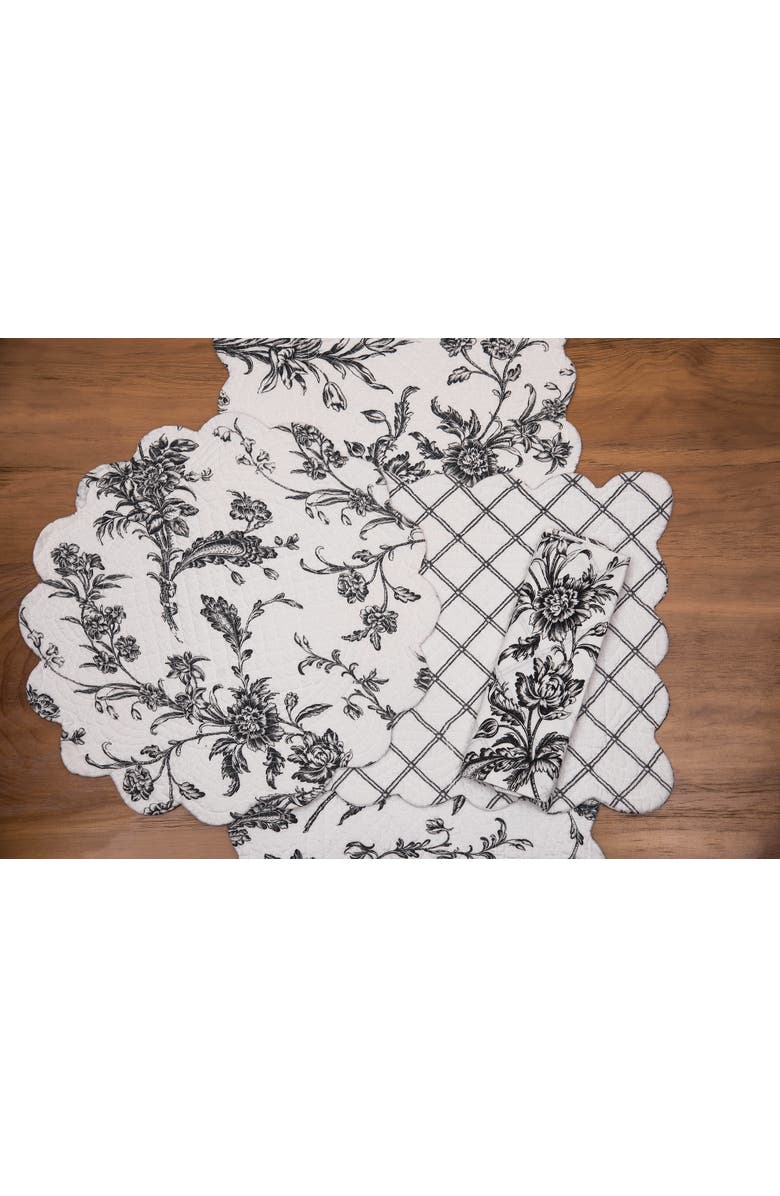 C&F Home Bleighton Black Table Runner 14" x 51", Alternate, color, Black