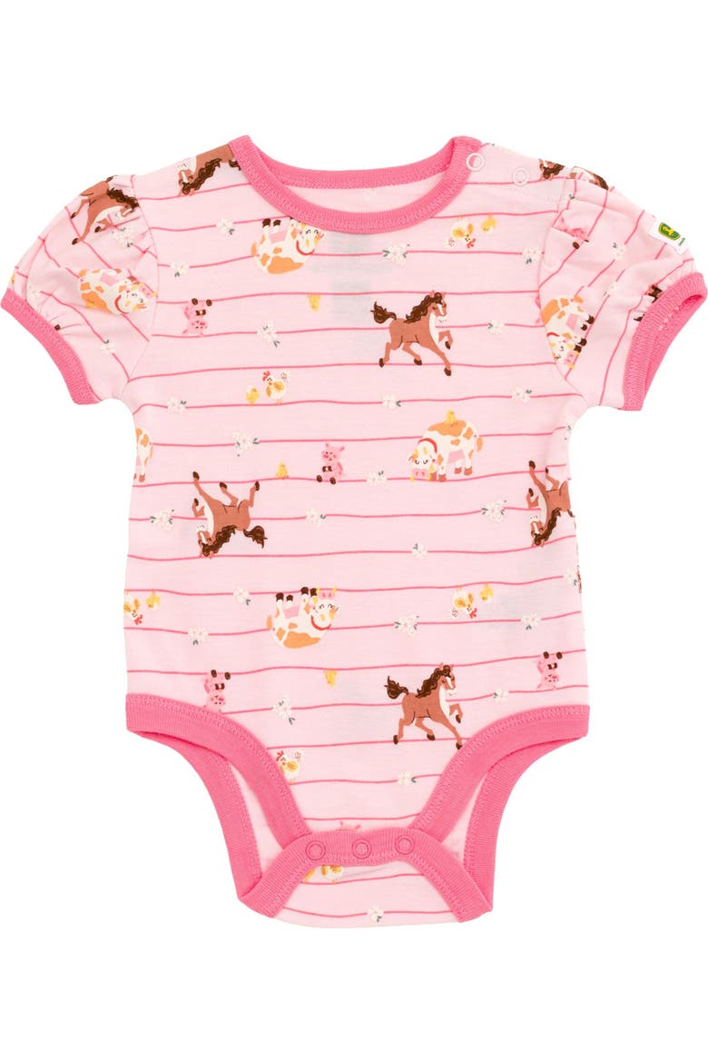 5-Pack Short Sleeve Bodysuits, Alternate, color, Pink Yellow White