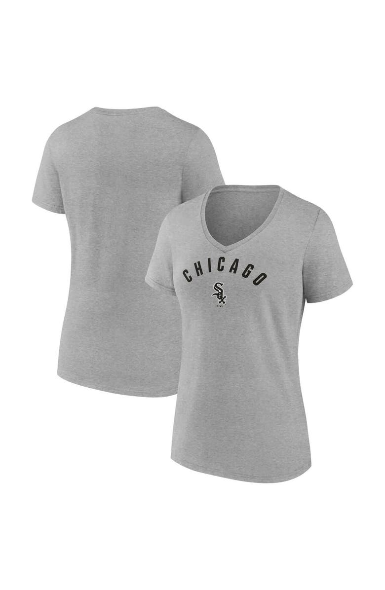 FANATICS Women's Fanatics  Gray Chicago White Sox V-Neck T-Shirt, Main, color, Gray