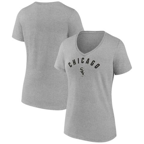 Women's Fanatics  Gray Chicago White Sox V-Neck T-Shirt