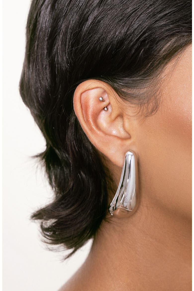 Raindrop Statement Earrings, Alternate, color, RHODIUM