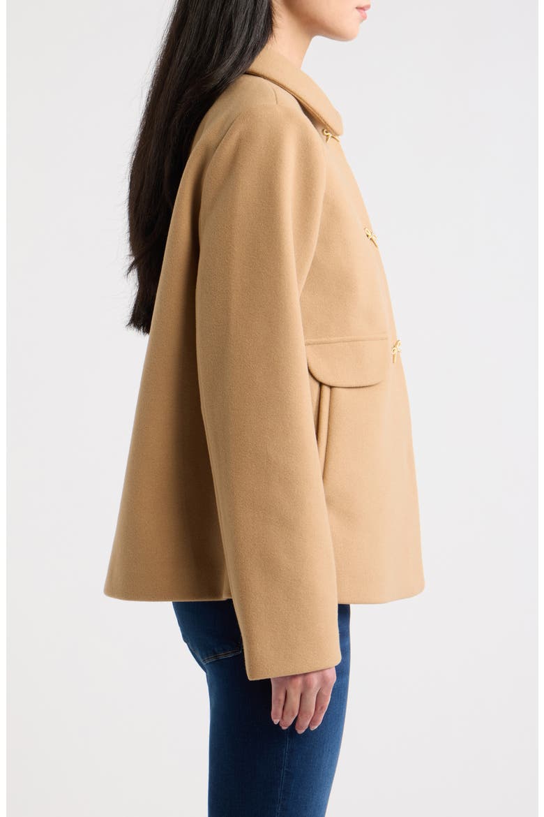 Bow Button Swing Jacket, Alternate, color, CAMEL