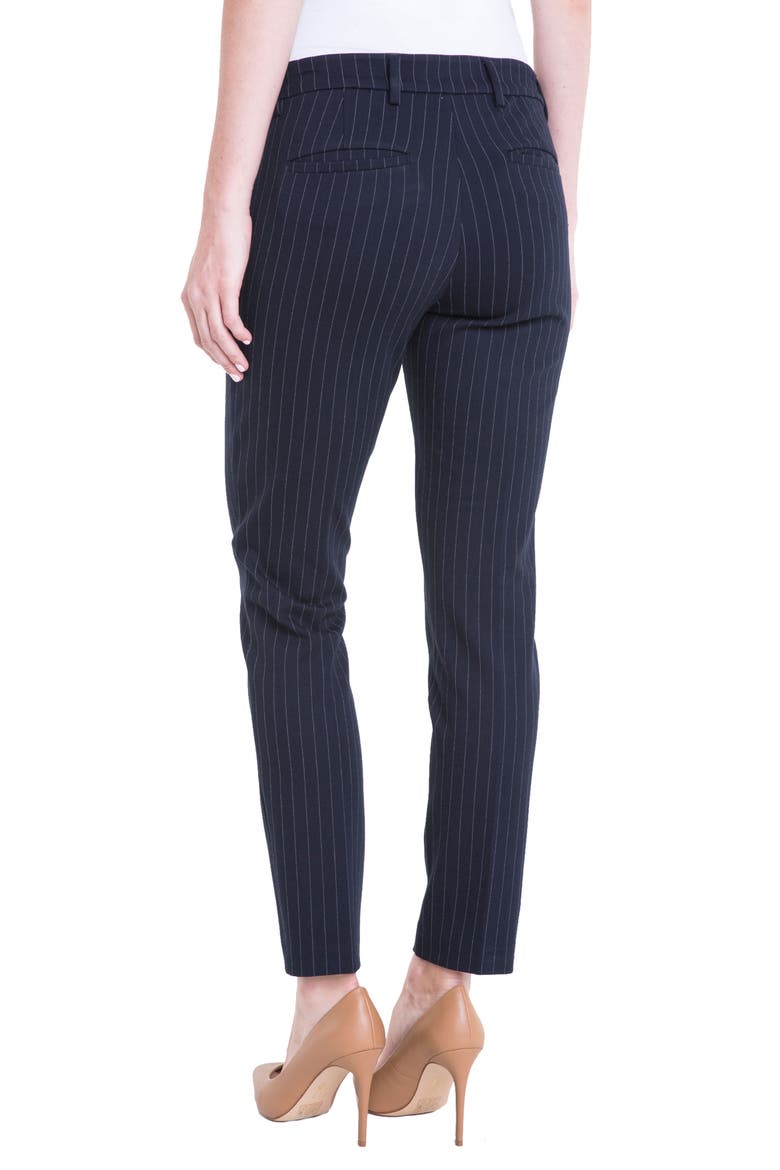 Kelsey Knit Pinstripe Trousers, Alternate, color, NAVY