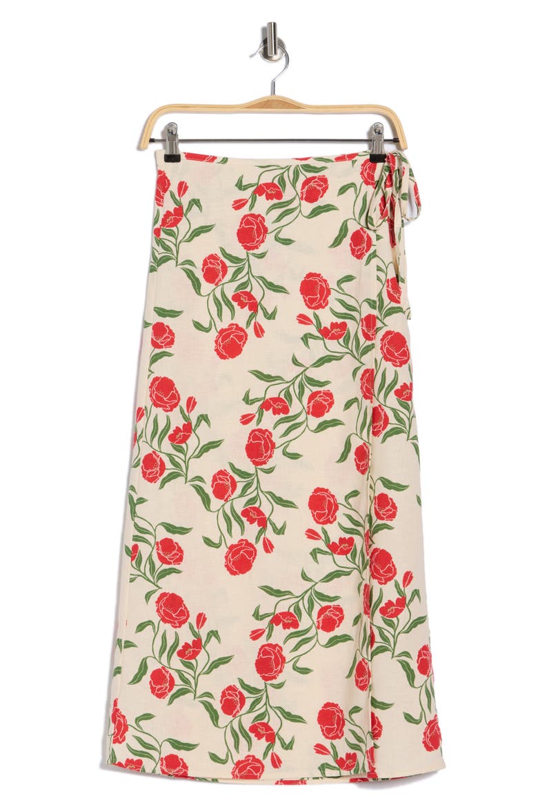 Floral Wrap Skirt, Alternate, color, WHITECAP FLORAL PRINT