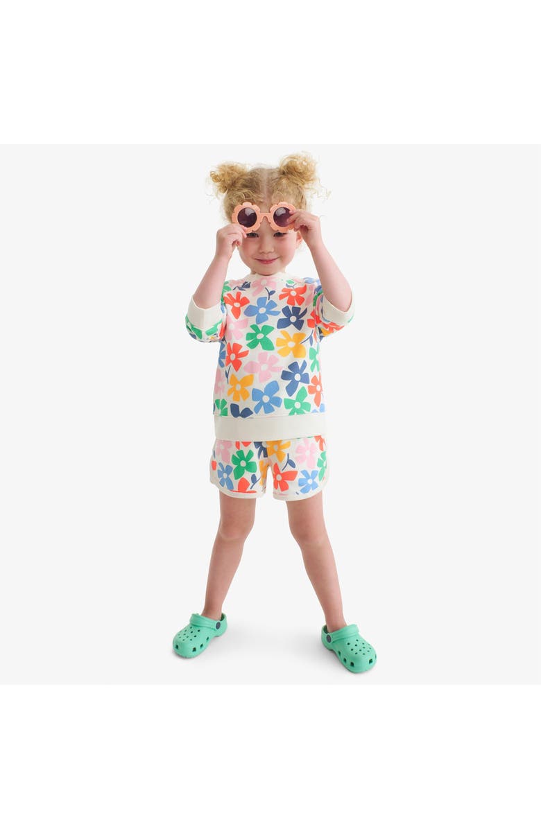 Primary Kids Sweatshirt, Alternate, color, Ivory Rainbow Spring Blooms