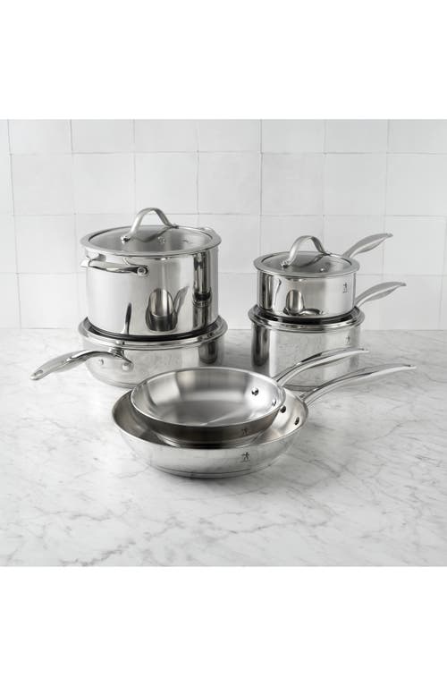 Henckels Cutlery Aragon 10-piece Stainless Steel Cookware Set In Silver