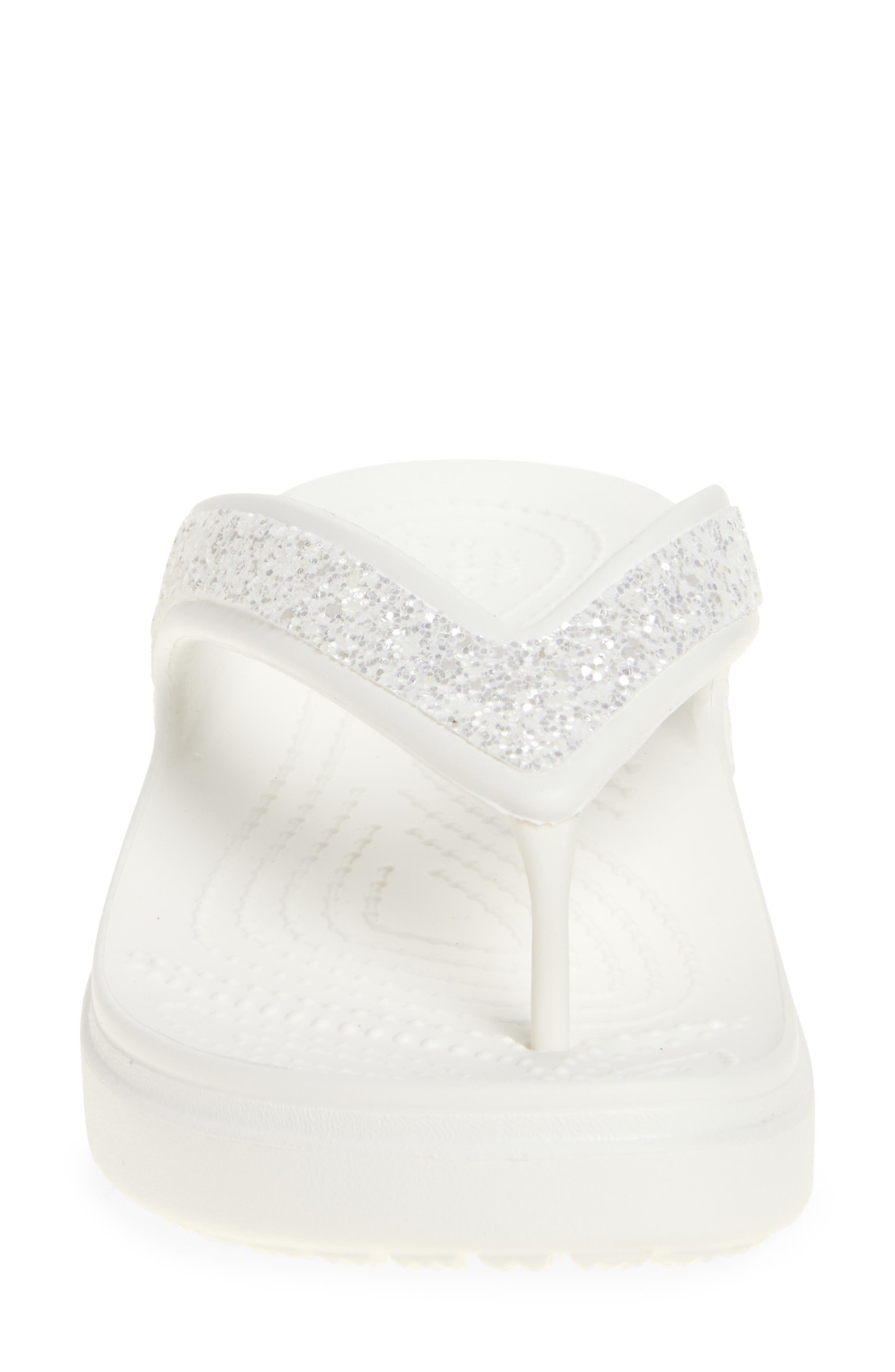 Sloane Glitter Platform Flip-Flop Sandal, Alternate, color, WHITE