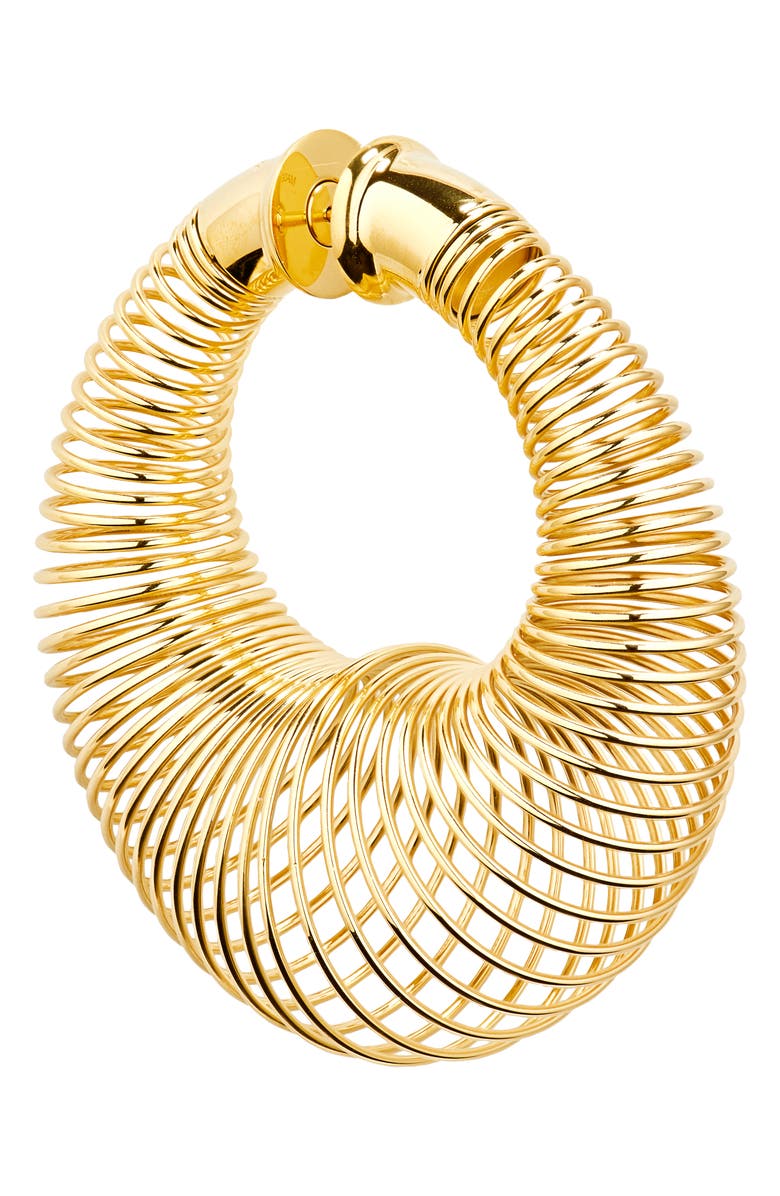 Alaïa Spiral Hoop Earrings, Alternate, color, Or