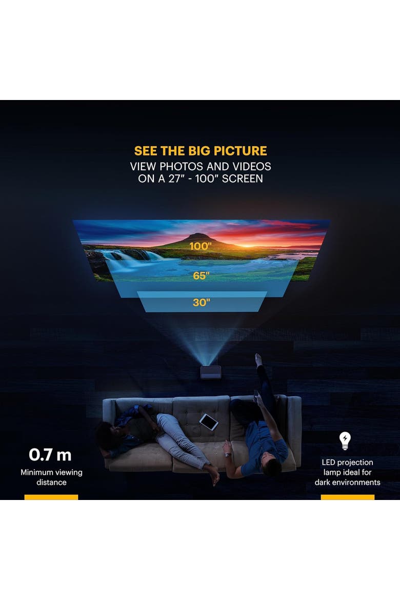 FLIK X1 Mini Pico Projector, Alternate, color, Black