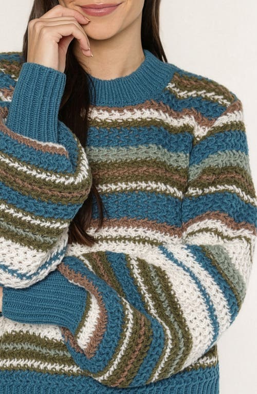 Matty M . Dion Stripe Crewneck Sweater In Blue