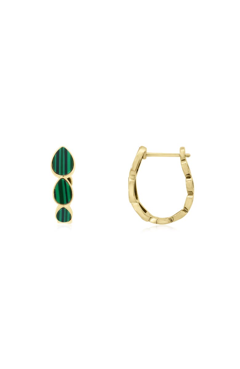 The Lovery Fine Jewelry Malachite Inside Out Hoop Earrings, Main, color, Malachite