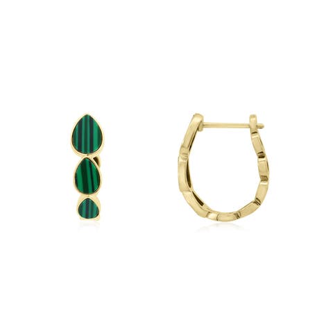 Malachite Inside Out Hoop Earrings