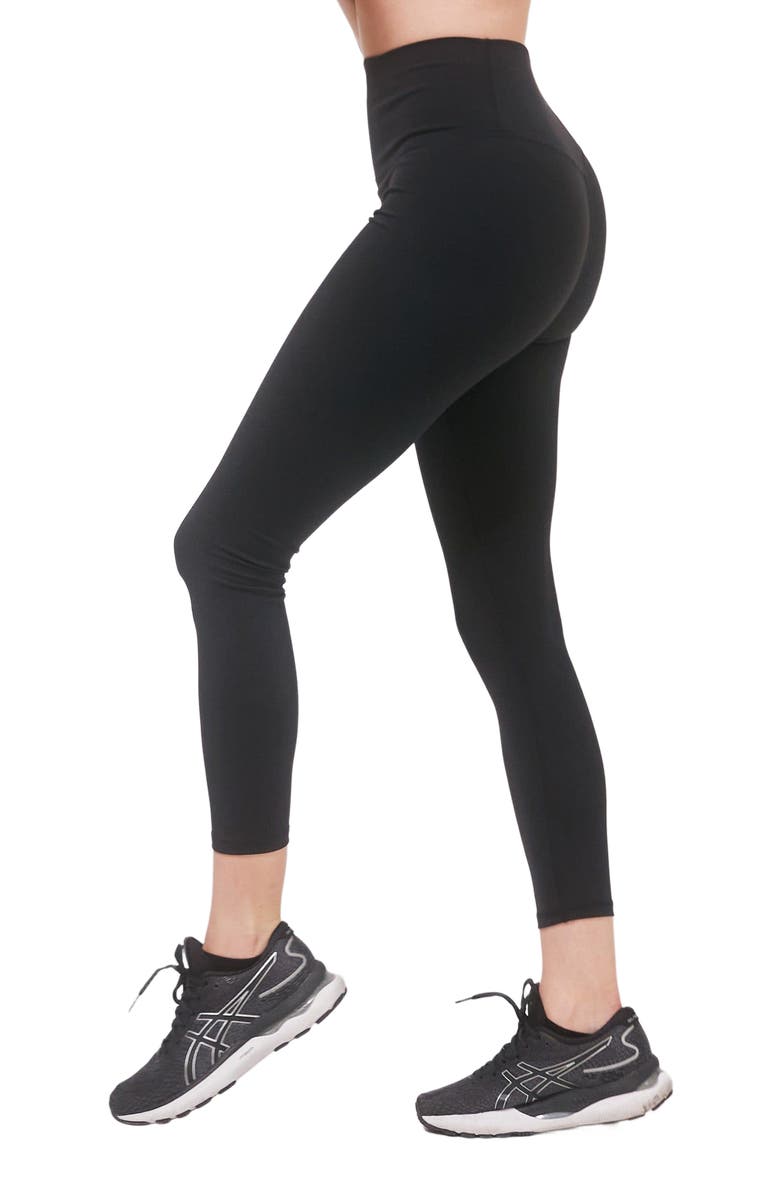 Rebody Active Hybrid Legging High Waist Crop Leggings 23", Alternate, color, Metropolis Black