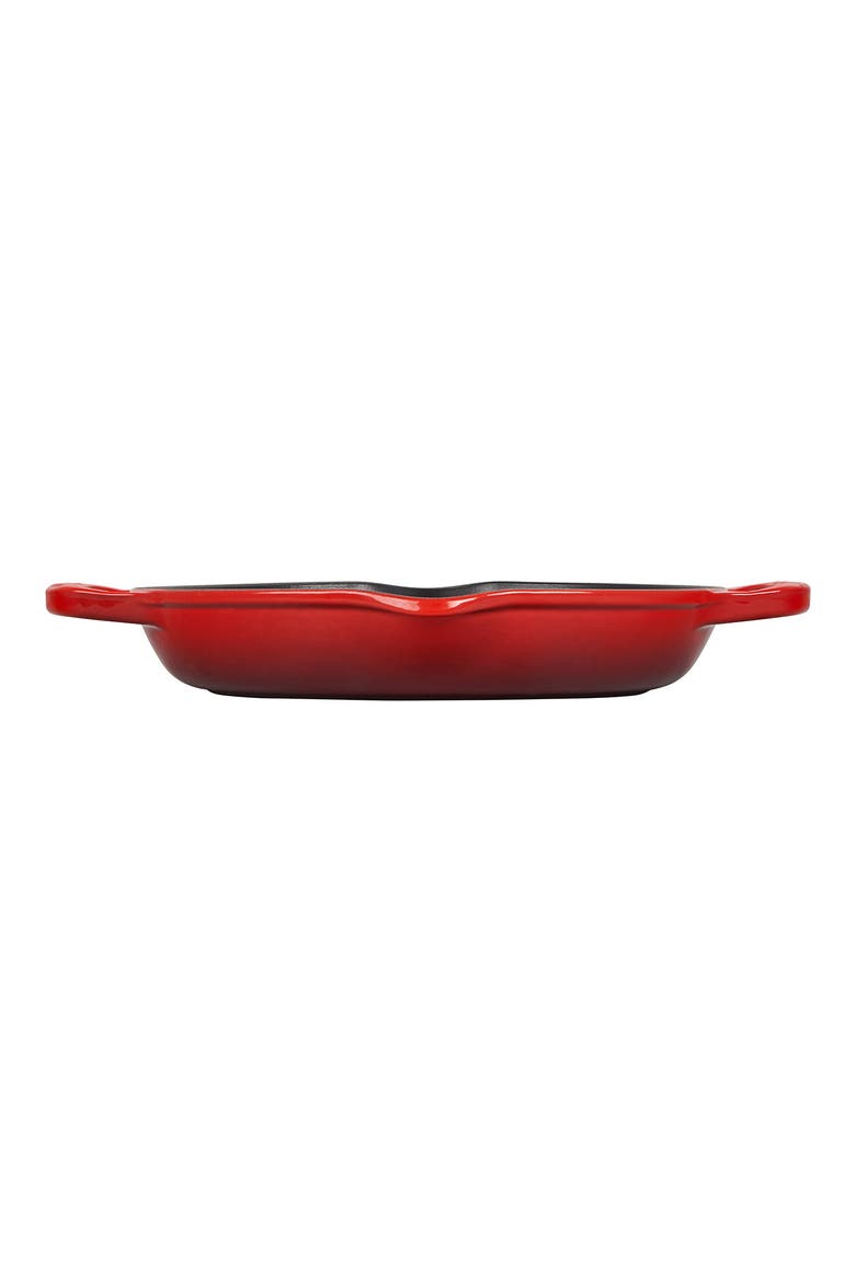Signature 9.75-Inch Deep Round Enamel Cast Iron Grill Pan, Alternate, color, CERISE